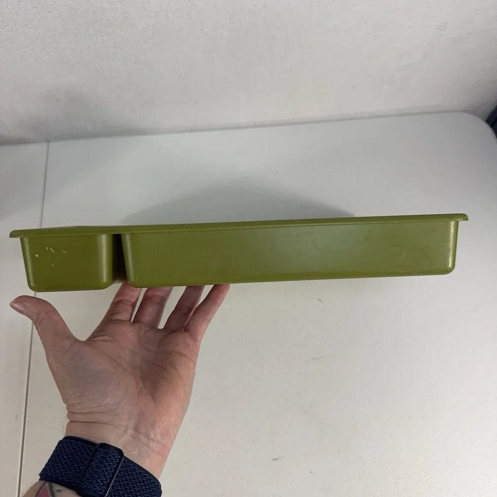 Vtg MCM Rubbermaid 2921 Green Utensil Flatware Silverware Tray Drawer‎ Organizer